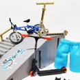 thumbnail image 3 of Finger Skateboarding Ramp Set Skateboarding Park Set Site Props Alloy Finger Bicycle Scooter Pants, 3 of 7