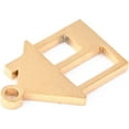 thumbnail image 3 of 304 Stainless Steel Charms Laser Cut House Golden 14x10.5x1.1mm Hole: 1.2mm, 3 of 3