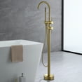 thumbnail image 3 of Freestanding Clawfoot Tub Faucet with Hand Shower, Wand Floor Mounted Bathroom Brass Tub Filler, 3 of 5