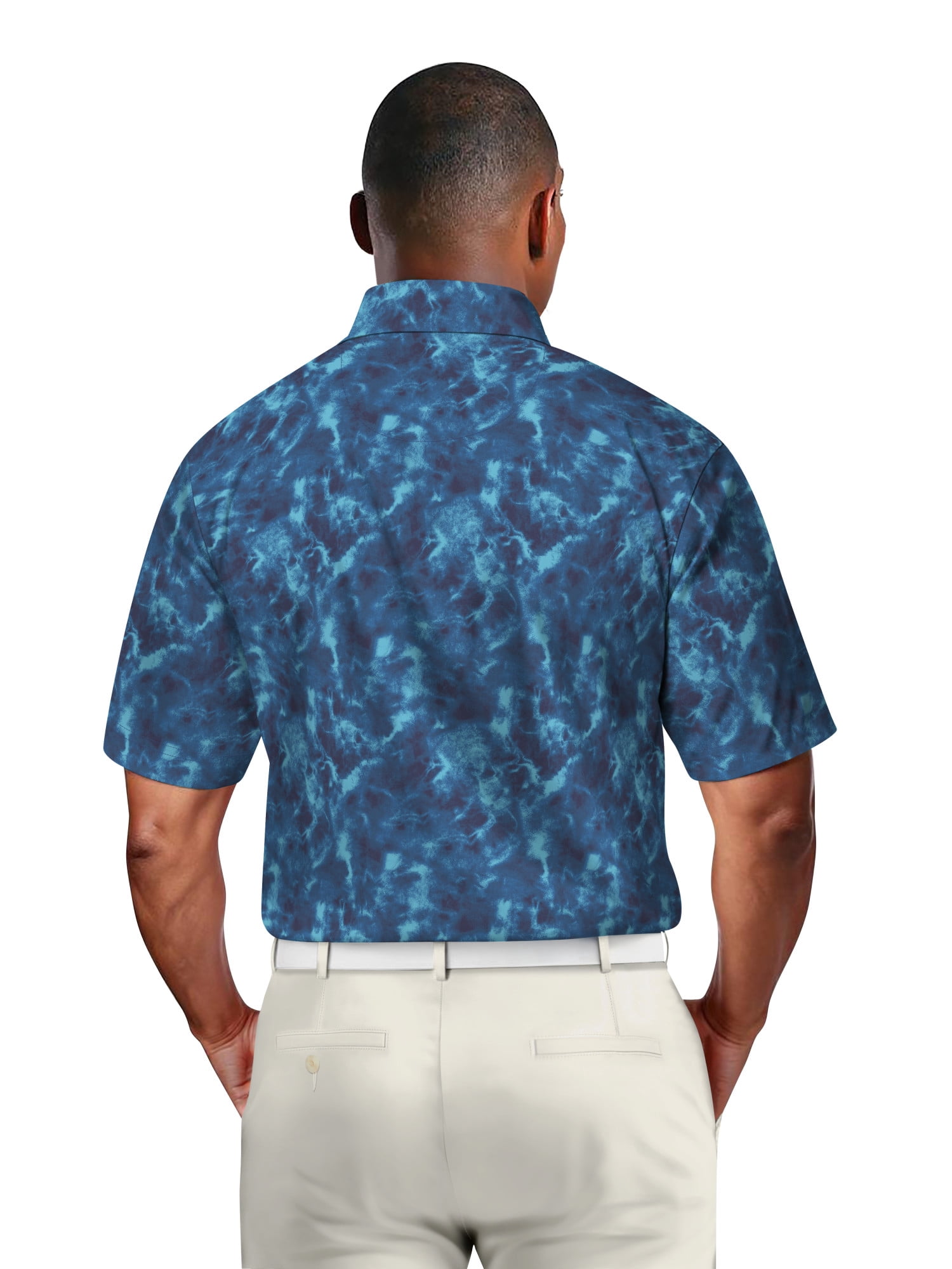 Ben Hogan Men's & Big Men's Performance Watercolor Camo Short Sleeve Golf Polo Shirt, Sizes S-5XL