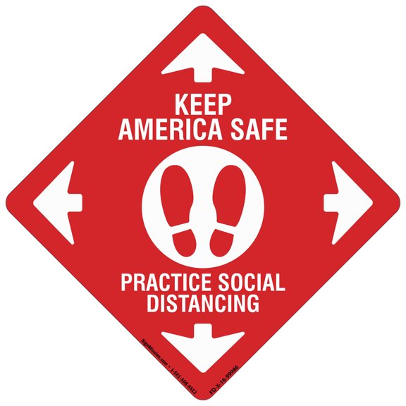 Coronavirus Keep America Safe Non-Slip Floor Graphic | Vinyl Decal | Protect Your Business, Work Place & Customers |  Made in The USA