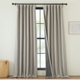 thumbnail image 2 of NICETOWN Faux Linen 100% Blackout Curtains 96 inches Long, Pinch Pleated Curtains Room Darkening Window Treatment Thermal Curtains with Liner for Living Room/Bedroom, Angora, W50 x L96, 2 Panels, 2 of 10