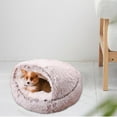 thumbnail image 1 of Cama redonda para gatos Yinane Cama nido para perros pequeños Café claro de 50 cm, 1 of 8