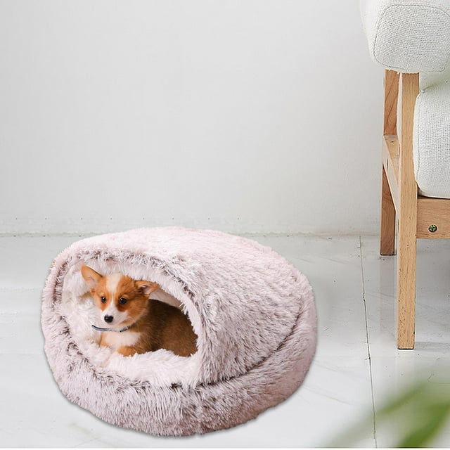 Cama redonda para gatos Yinane Cama nido para perros pequeños Café claro de 50 cm