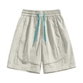 thumbnail image 5 of Dwellite Quick Dry Shorts for Womens High Waist Stretchy Straight Leg Casual Summer Shorts with Pockets Light Gray 2XL, 5 of 6