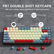COSTOM PBT Keycaps Set, Double Shot 137 Key Caps,Cherry Profile Custom Keycap for 60 65 75 100 Percent Key Gaming Mechanical Keyboard,Blue&Red