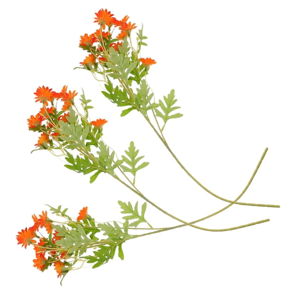 ETHZZLE 3Pcs Lifelike Artificial Chamomile Flowers Silk Faux Flower Stems for Indoor Flower Arrangement