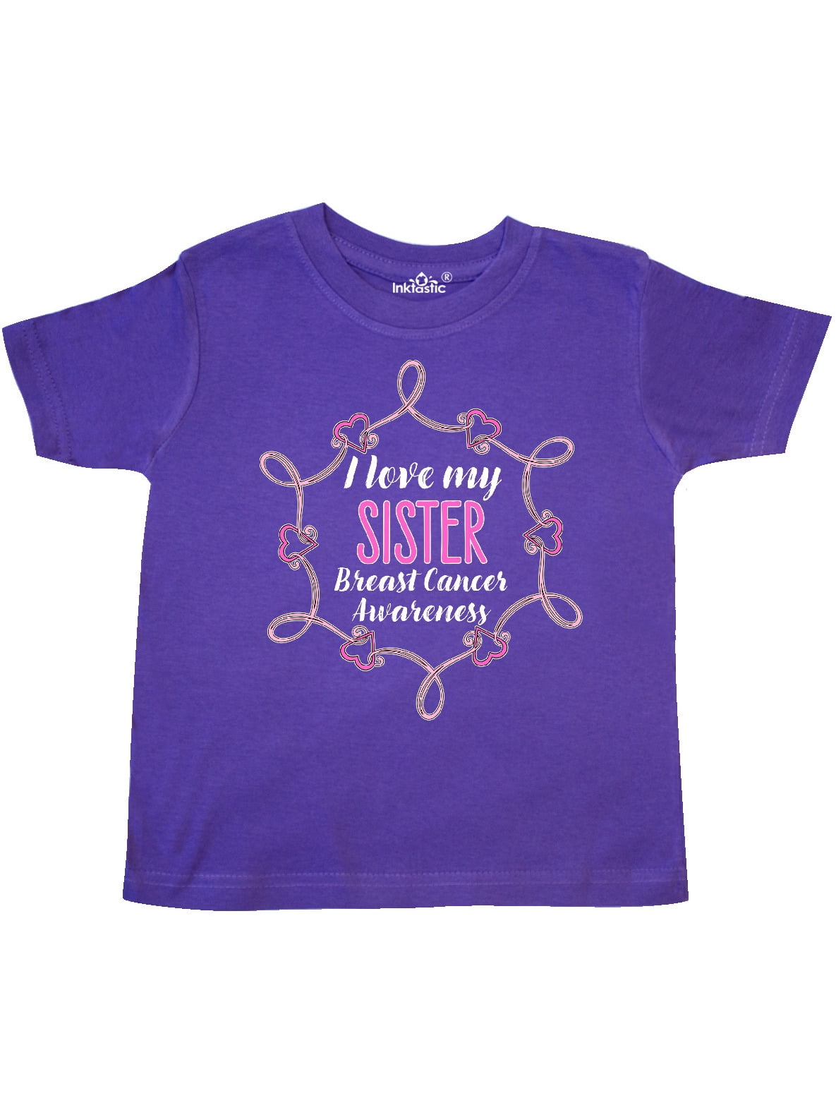 INKtastic - I Love My Sister- Breast Cancer Awareness Toddler T-Shirt ...