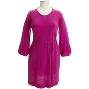 Women's Plus Belted Scoop Sweater Dress