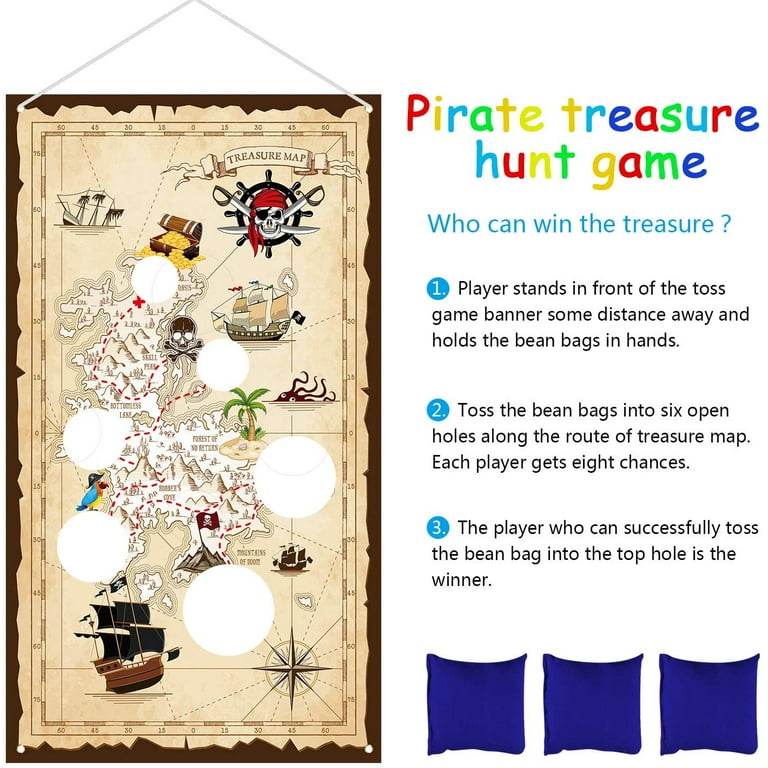 Walmart Pirate Themed Bean Bag Toss Game for Kids, Outdoor Toy, Children's Party Decorations and Supplies - Walmart.com for Free Printable Bean Bag Toss Rules