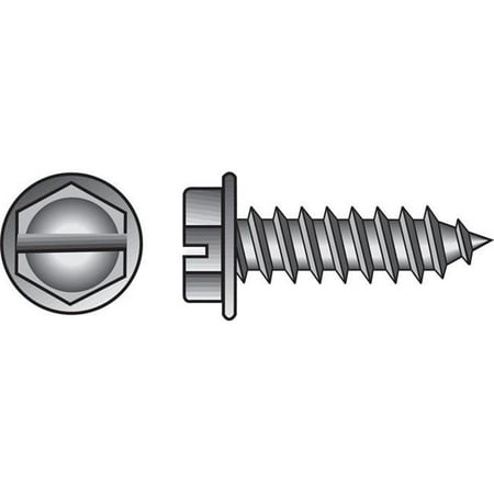 

No. 14 x 0.75 in. Slotted Hex Washer Head Zinc-Plated Steel Sheet Metal Screws - Pack of 100