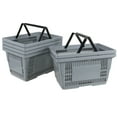 thumbnail image 2 of Ortodayes 6-Pack Shop Basket with Plastic Handle, 28 L Plastic Supermarket Basket, Grey, 2 of 6