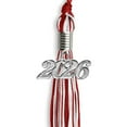 thumbnail image 2 of Endea Graduation Red/White Mixed Color Graduation Tassel with Silver Date Drop, 2 of 2