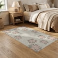 thumbnail image 2 of ODIKA 5'x7' Washable Area Rug Pink Long Vintage Cluster Decorative Frame Motifs Sage Bathroom for Small Living Room, Bedroom, Easy Care, Non-Shedding, Pet Friendly, 2 of 7