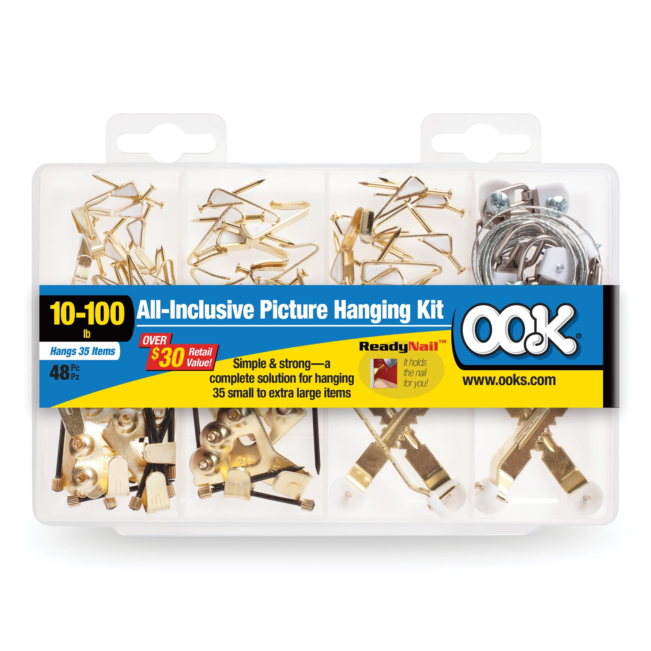 OOK Picture Hanging Kit, AllInclusive, 10100lb, 48 Pieces