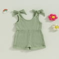 thumbnail image 4 of Toddler Baby Boys Girls Ribbed Sleeveless Tank Romper Infant Jumpsuit Shorts Outfits, 4 of 7