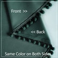 thumbnail image 4 of Exultantex Full Black Out Curtains Green Pompom Thermal Insulated Velvet Drapes for Home Décor, 50"W x 63"L, 2 Panels, Rod Pocket, 4 of 6
