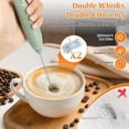 thumbnail image 3 of QOPR Handheld Electric Milk Frother, Rechargeable Frother Handheld with 2 Whisk Attachments, Matcha Whisk and Drink Mixer for Coffee, Latte, Cappuccino,Green, 3 of 9