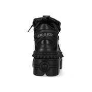 New Rock WALL106-S13 Unisex Black Leather Gothic Boots