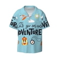 thumbnail image 3 of Goofa Let's Go on an Adventure Printed Men's Casual Short-sleeved Shirt,Lightweight Breathable Button-down,Summer Casual men's top,Versatile Fashion shirt-Small, 3 of 7