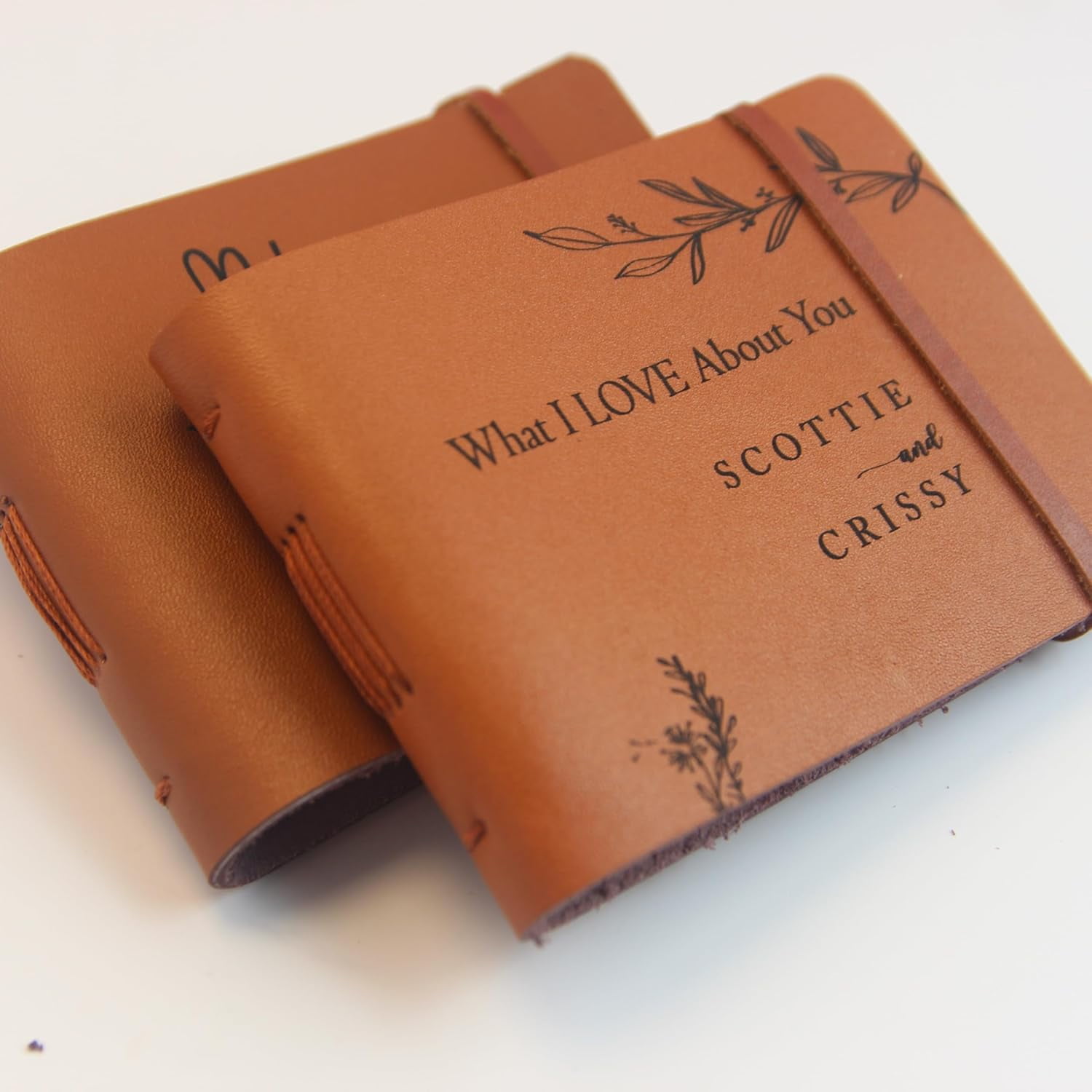 Personalized What I Love About You Book, 50 Fill-in-the-Blank Reasons Why I Love You, Pocket Size Leather Journal Gift for Boyfriend, Husband, Him, Girlfriend, Couple, Christmas Day Gifts