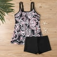 thumbnail image 6 of Viluyesy Womens Plus Size Tankinis, Floral Prints Loose Fit Tops with Boys Shorts Swimsuits Bathing Suits 2-Piece Pink 5XL, 6 of 7