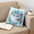 thumbnail image 2 of Wozhuo Cats Patterns Pillow Covers 45x45cm Decorative Cushion Case Soft Fabric With Hidden Zipper For Sofa And Bed Home Decor Easter Home Decor, 2 of 6
