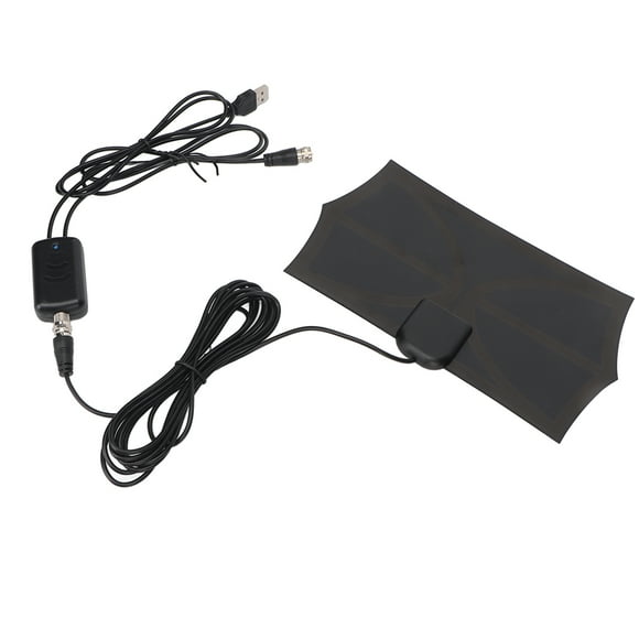 TV Antenna, 360 Degree Amplified Television Antenna 300 Miles Range 16ft Coaxial Cable Black USB Powered VHF UHF For All Old TVs For Outdoor