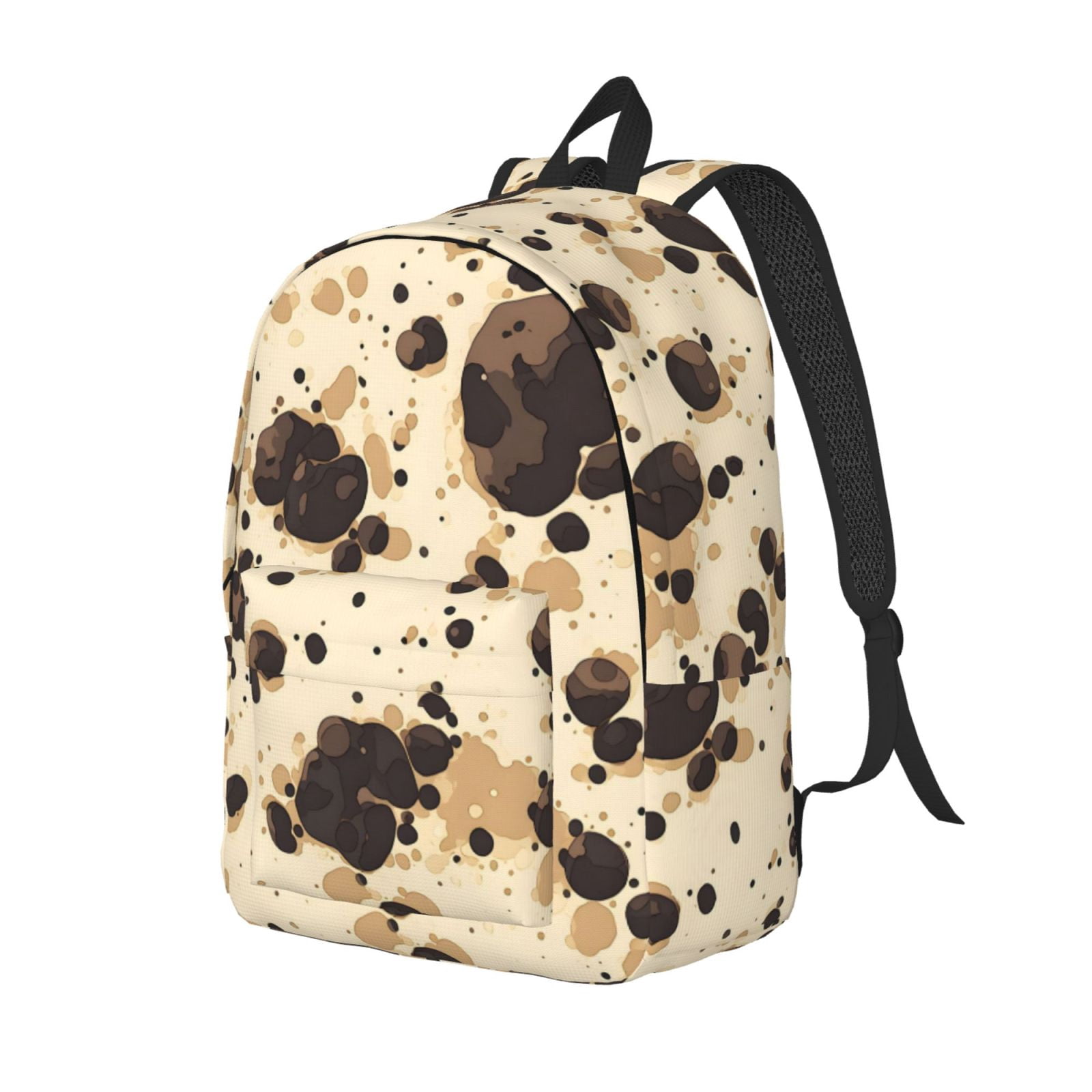 Casual Canvas Backpack Without Interlayer Large Capacity Stick Bag Design For Outdoor Shopping Office Outdoor Sports Milk Cow Print Style Sienna_1 Medium