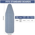 thumbnail image 2 of KINGRACK Ironing Board Cover with Spring Toggle, Heat Resistant, Elasticized Edge 13"x43", Printed Blue Brushstrokes, 2 of 7