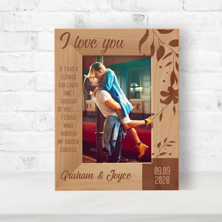 Romantic Personalized Picture Frames - Because of You - 4x6