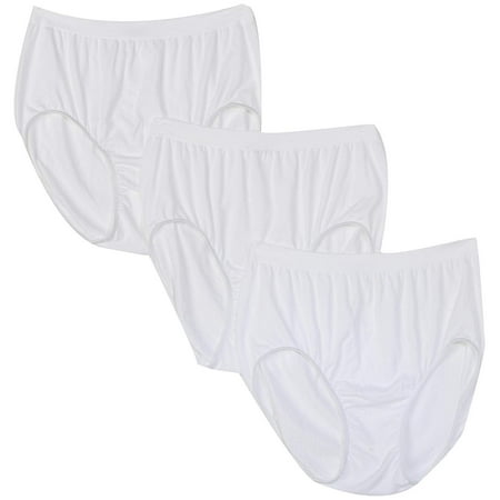 Bali Women`s Comfort Revolution Microfiber Seamless Hi Cut Panty (Pack of 3) 3 White