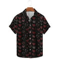 thumbnail image 2 of Kaemgyyd Shirts for Men Fashion Short Sleeve Beach Tops Valentine's Day Heart Summer Blouse Casual Button down Clothes, 2 of 3