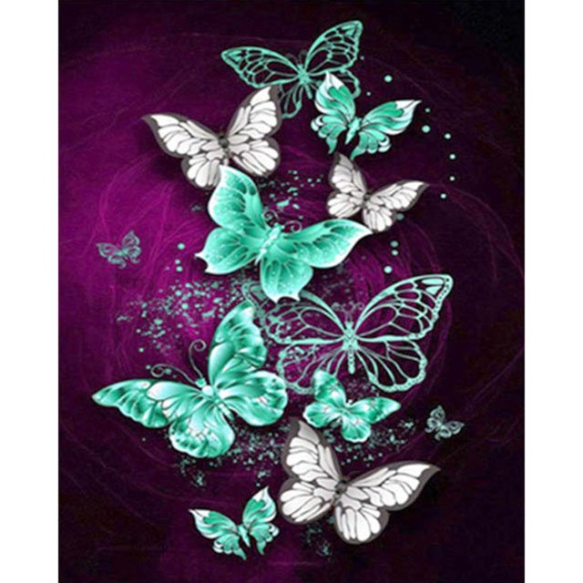 Diamond (DE6427) Serie animal mariposa redondo resina 30x40cm Hugtrwg Para estrenar