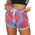 thumbnail image 2 of Womens Workout Shorts with Pockets Tie Dye Athletic Shorts Plain Lounge Shorts, 2 of 5