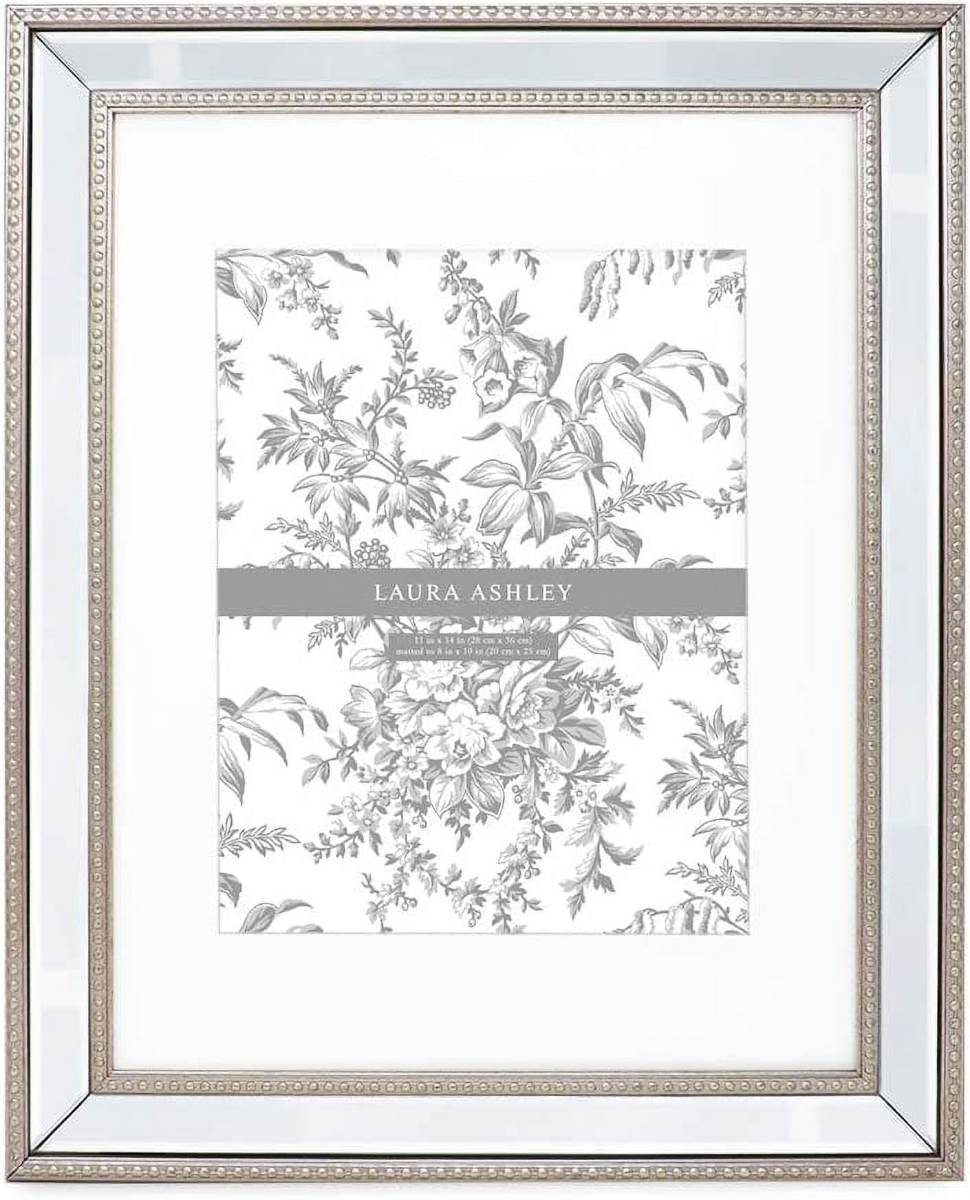 ERDS-4x6 Gold Mirror Bead Picture Frame, Classic Mirrored Frame with Beaded Border, Wall-Mountable, Made for Tabletop Display, Photo Gallery and Wall Art, (4x6, Gold)