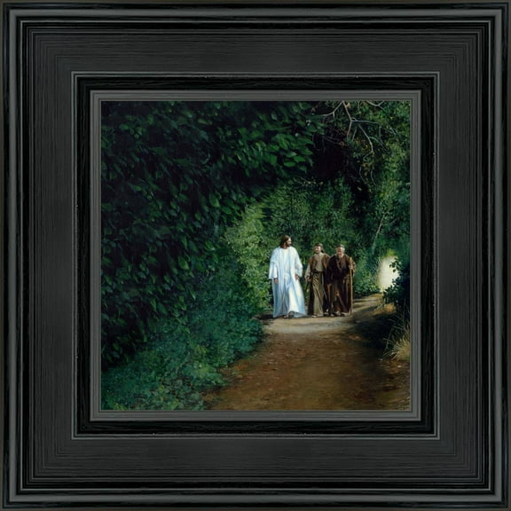 6 X 6 The Road to Emmaus by Liz Lemon Swindle With blackwood Frame