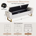 thumbnail image 5 of Hobooment 67" Large Upholstered Teddy Storage Ottoman Bench, End of Bed Storage Bench with Rolled Arms for Bedroom,Beige, 5 of 8