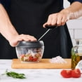 thumbnail image 1 of Manual Food Chopper - Onion Chopper Vegetable Cutter - Mini Chopper Nut Meats - Vegetable Dicer - Hand Chopper - Chopper One Piece - Black - 3 Cup, 1 of 5