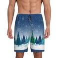 thumbnail image 2 of Rocae Christmas Trees for Men's Soft Sleep Pajama Shorts, Waistband and Pockets, 2 of 9