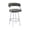 Gray and Stainless, variant on Saturn 26" Counter Height Swivel Gray Faux Leather and Brushed Stainless Steel Bar Stool