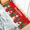 thumbnail image 4 of Kitchen Rugs and Mats Set of 1 Christmas Snowman Xmas Trees Snow Red Background Kitchen Sink Mat,Non-Slip Area Runner Rug,Washable Floor Mat for Home Dining Room Office 20"x47", 4 of 6