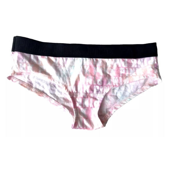 Victoria's Secret Pink Low Rise Hipster Underwear/Panty Tie Dye Pink Logo Large NWT