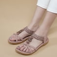 thumbnail image 5 of Womens Summer Flats Sandals Casual Beach Shoes Dress Ankle Elastic sandals, 5 of 6
