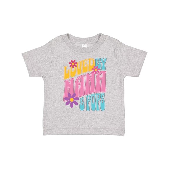 Inktastic Nana and Pops Love Me Retro Flowered Girls Toddler T-Shirt