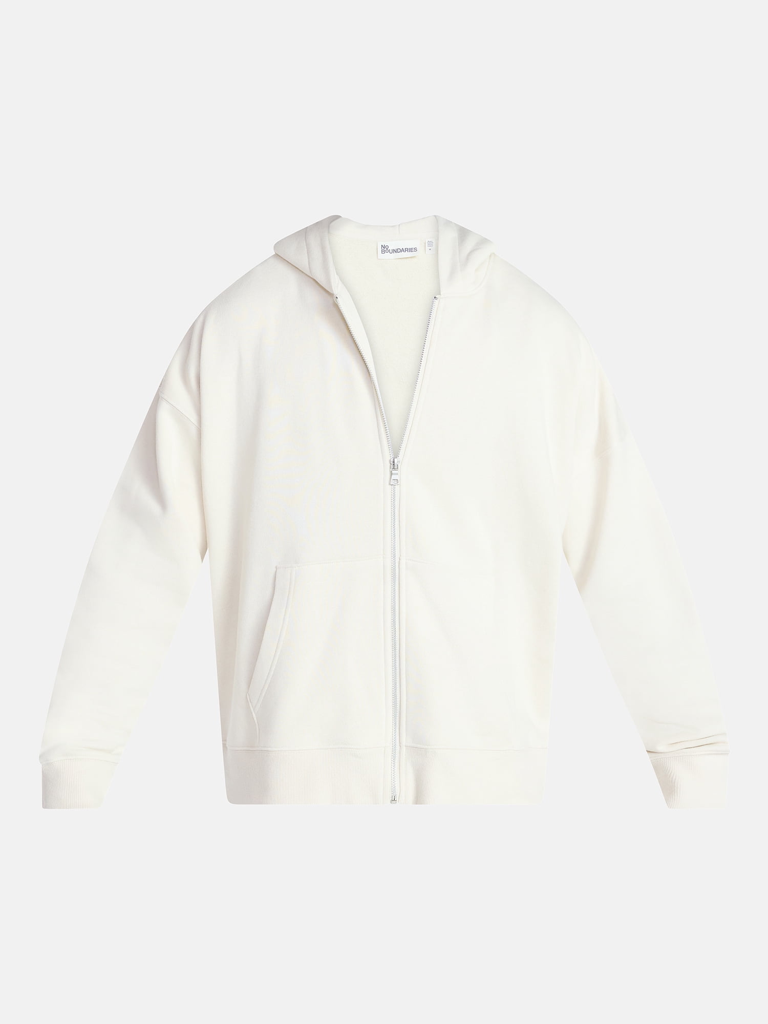No Boundaries Zip Hoodie with Long Sleeves, Men's XS-4XLT