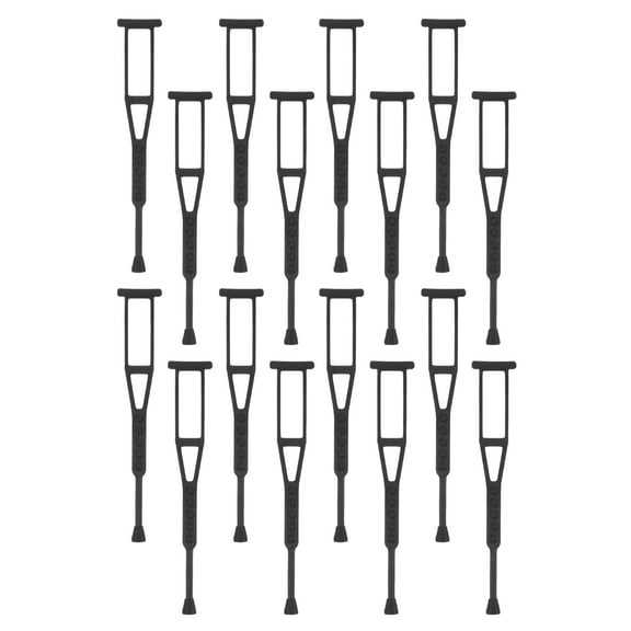 BESTYASH 8 Pairs Black Plastic Medical Crutches Dollhouse Accessories for Miniature Diorama Scenes