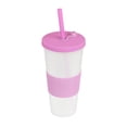 thumbnail image 1 of Vaso plástico de doble pared con acabado frosty, manga de silicón rosa 10 x 20.5, 1 of 3
