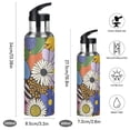 thumbnail image 2 of Yayeee 33oz Insulated Water Bottle Double Wall Stainless Steel with Flip Straw Lid, Blue Floral, 2 of 7