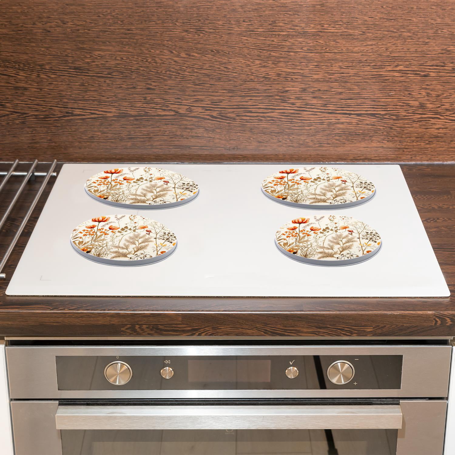 Decorative Stove Burner Covers 4 Pcs Metal Round Stove Burner Covers 8Inch And 10Inch for Home Decor Cooktop Decorative ,Autumn Sunflower Leaves creative